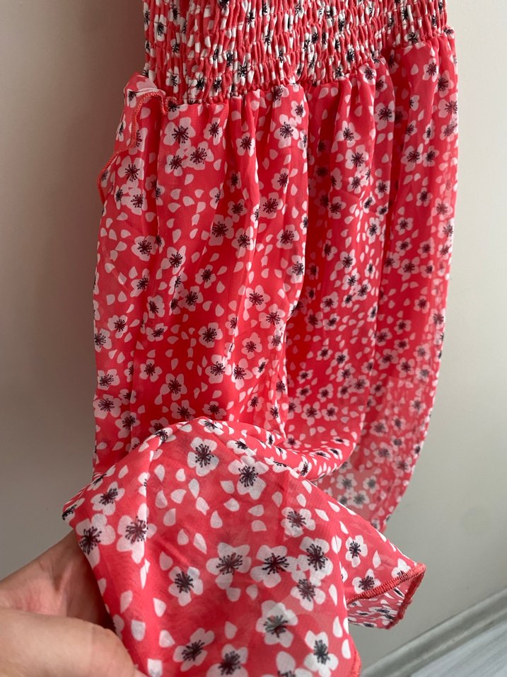 Kırmızı Renkli Askılı Kız Elbisesi - Görsel 5