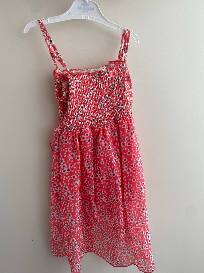 Kırmızı Renkli Askılı Kız Elbisesi - Görsel 4