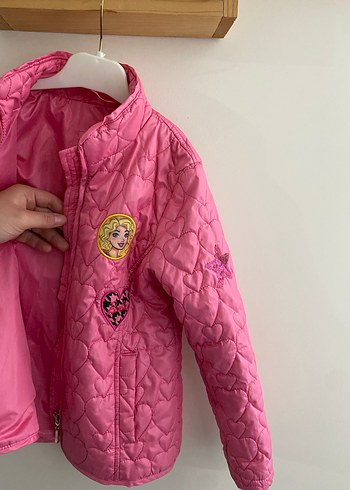 Kızlar için Renkli Nakışlı Pembe Fermuarlı Mont - Görsel 4