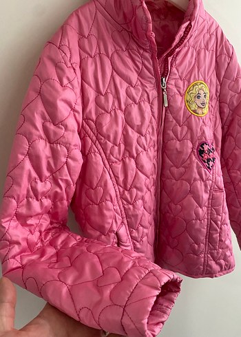 Kızlar için Renkli Nakışlı Pembe Fermuarlı Mont - Görsel 2