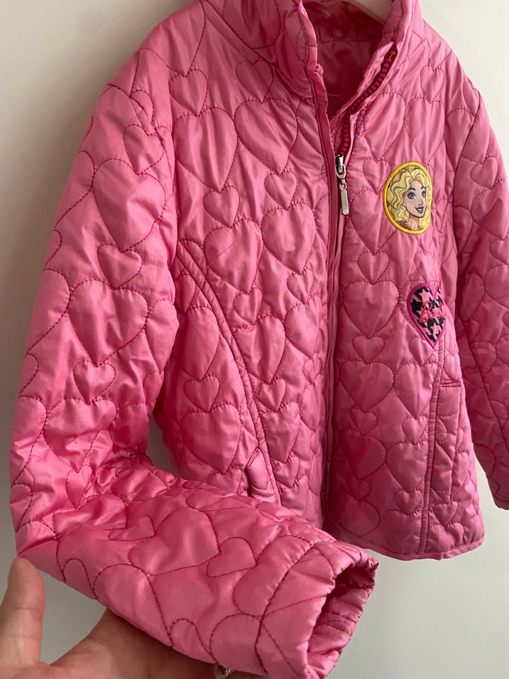 Kızlar için Renkli Nakışlı Pembe Fermuarlı Mont - Görsel 2