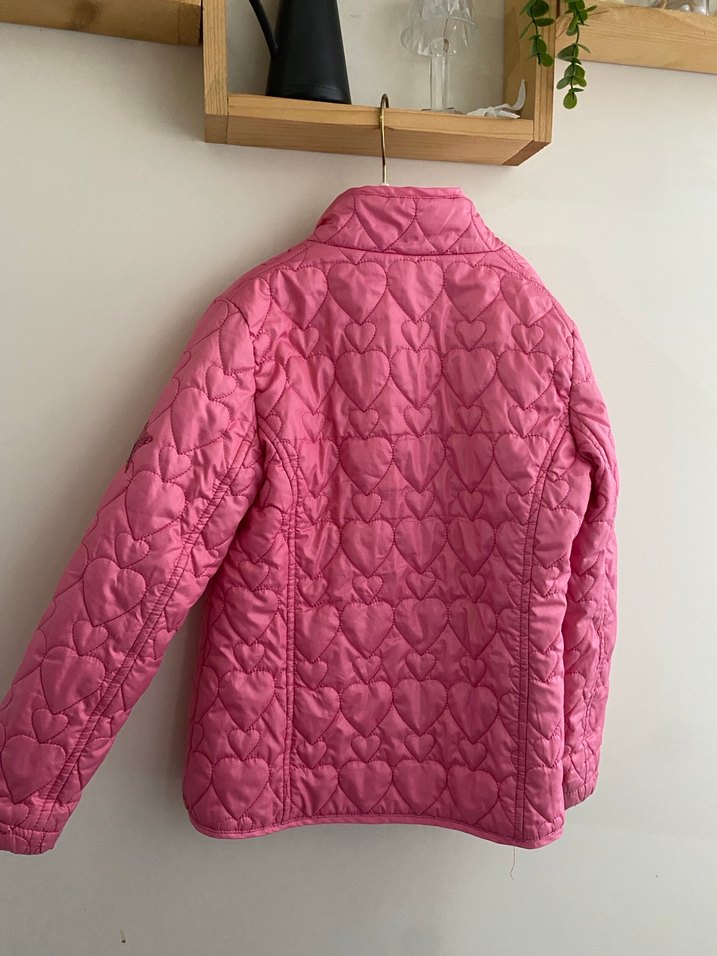 Kızlar için Renkli Nakışlı Pembe Fermuarlı Mont - Görsel 5