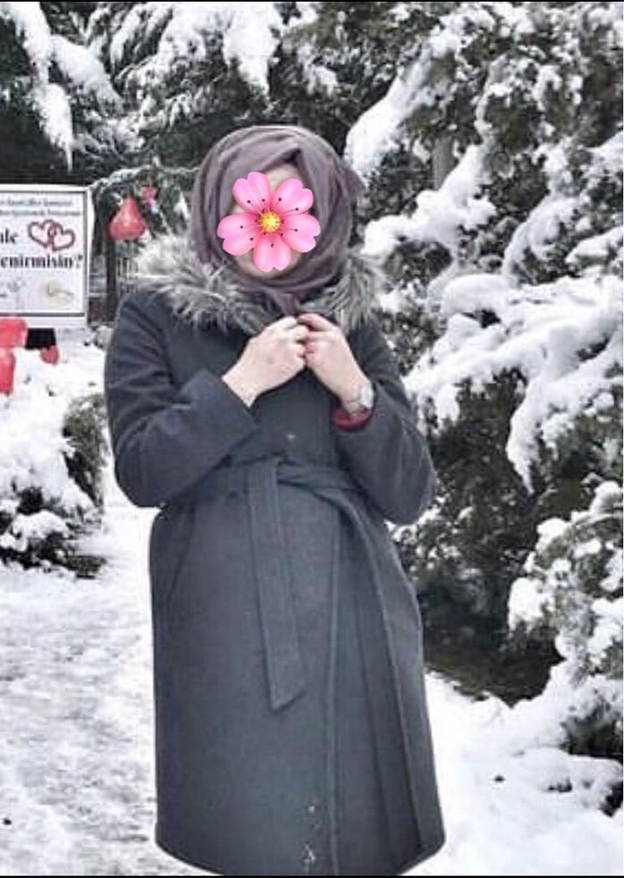 Koton marka Kürk Kapüşonlu Gri Kaban - Görsel 2