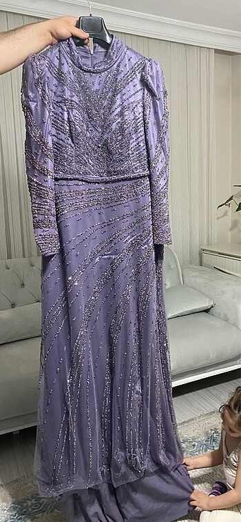 Tesettür taşlı abiye - Görsel 5