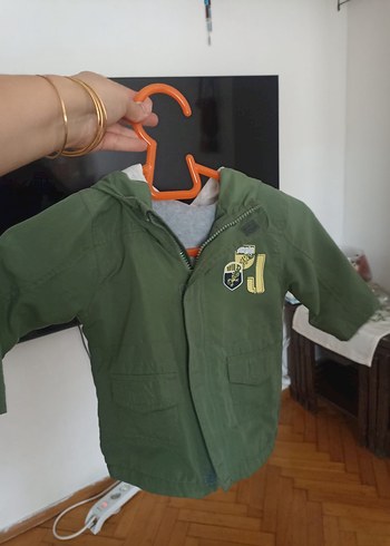 Erkek Çocuk Haki Fermuarlı Streetwear Ceket