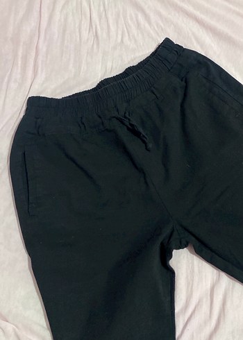 Armalife Siyah Havuç Kesim Kadın Keten Pantolon