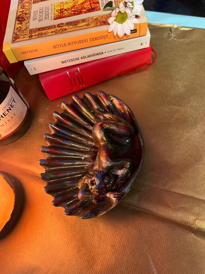 Altın Renk Dekoratif Deniz Kızı Tütsülük - Görsel 4