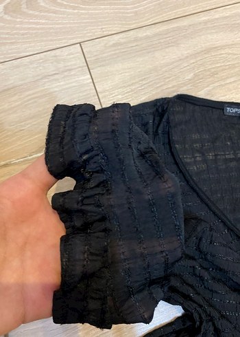 36 Beden Topshop Siyah Transparan Bluz