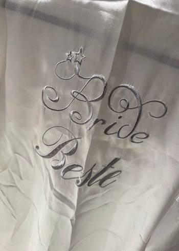 Beyaz Parlak sabahlık bride sabahlık - Görsel 3