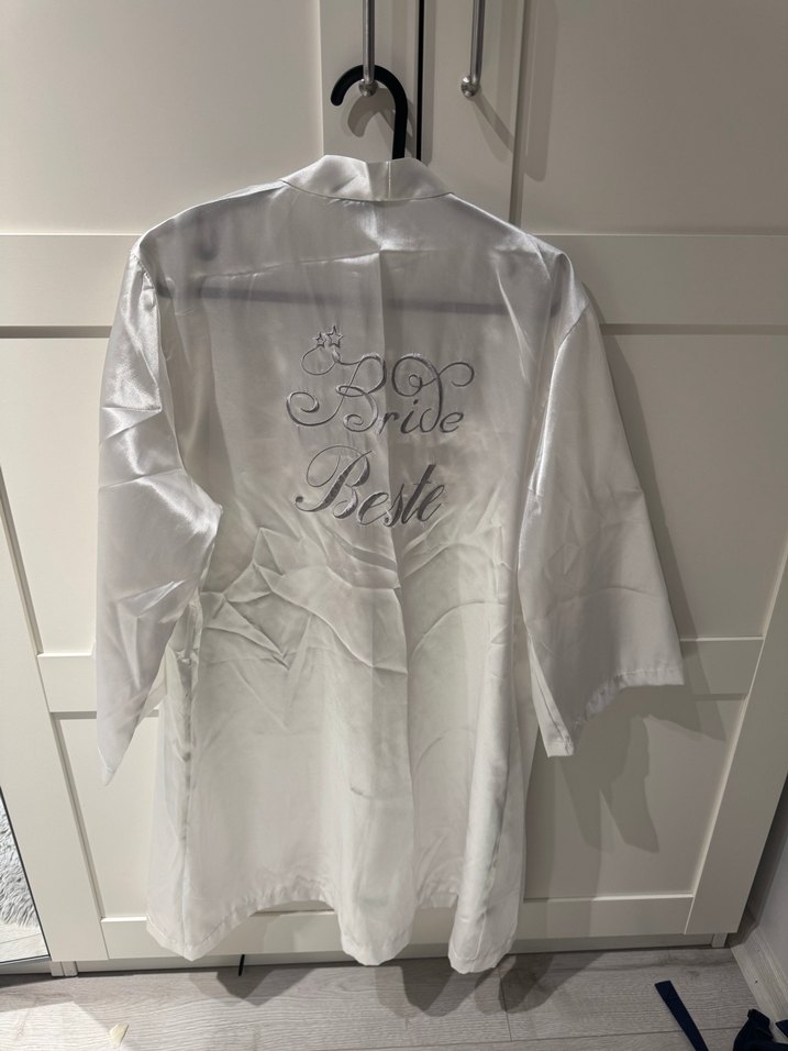 Beyaz Parlak sabahlık bride sabahlık - Görsel 2