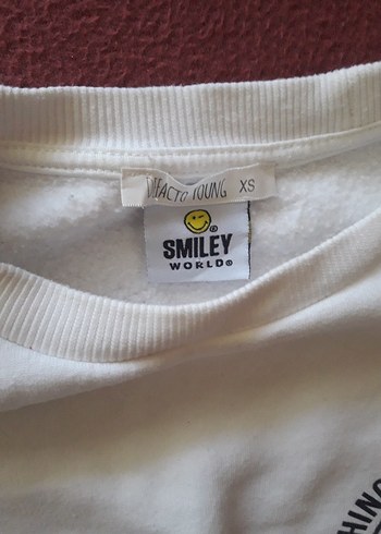 Beyaz Kadın crop Sweatshirt - Görsel 2