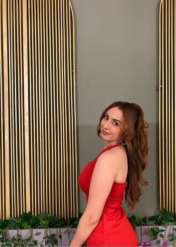 Zara kırmızı elbise - Görsel 3