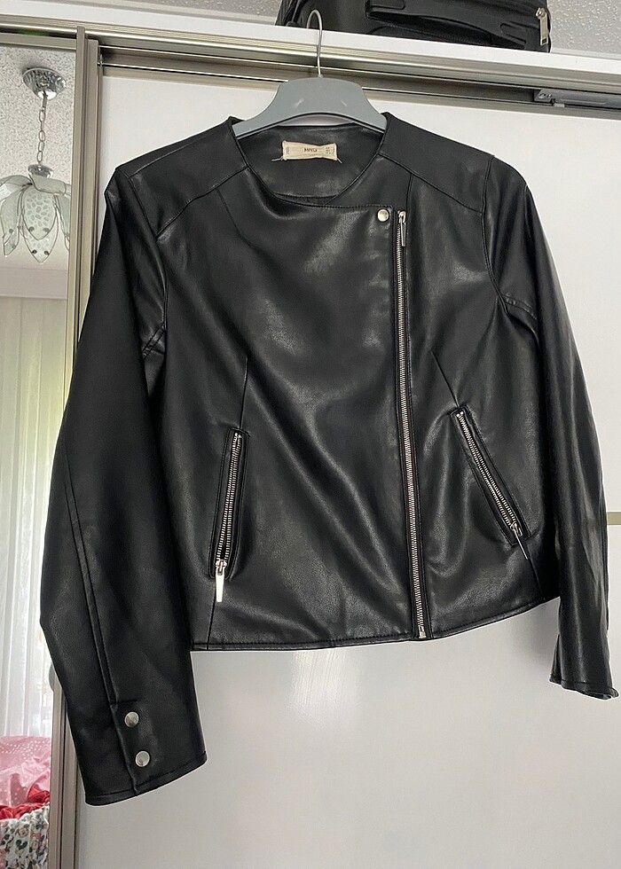 Mango deri ceket - Görsel 3