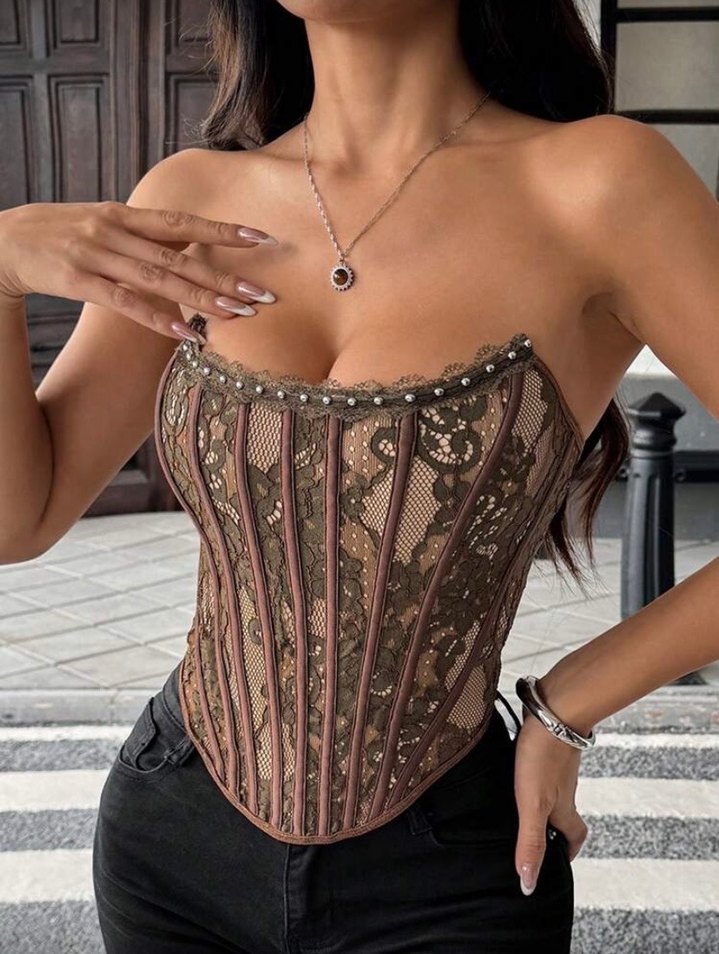 kahverengi korse büstiyer - Görsel 2