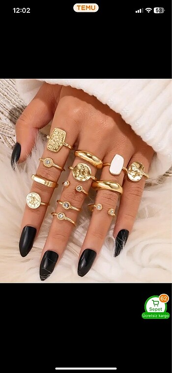 Sheinside Eklem yüzüğü set