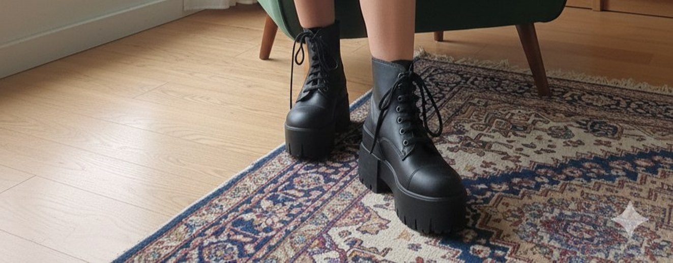 Yüksek Topuklu Siyah Deri Kadın Bot - Görsel 3