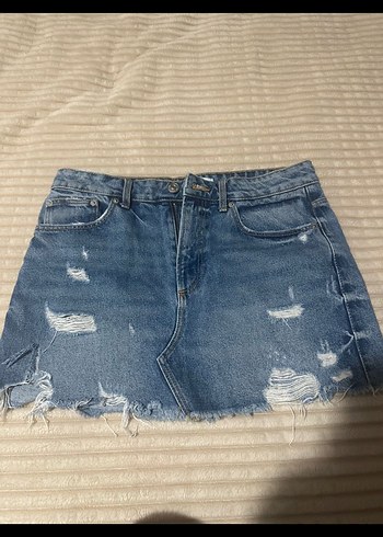 Zara Zara Mavi Düğmeli Midi Boy Kadın Jean