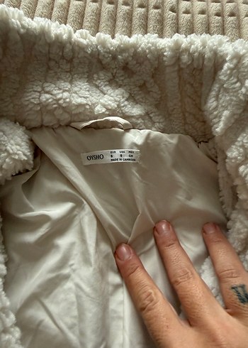 Oysho Beyaz Suni Yün Midi Ceket - Görsel 4