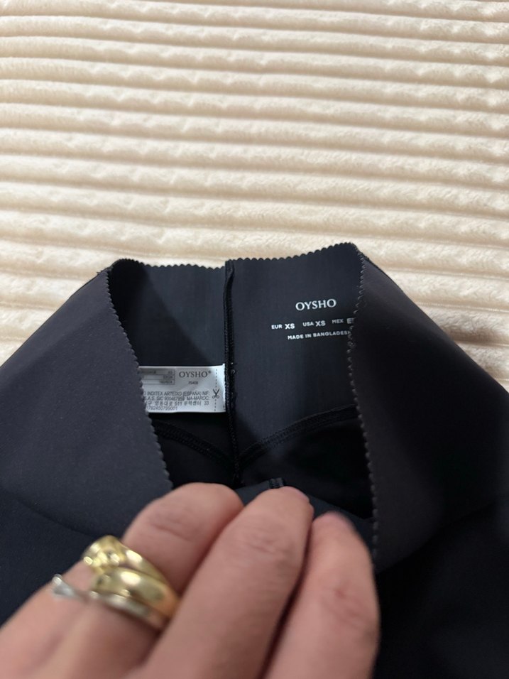 Oysho Siyah Kadın Bol Paça Esnek Kumaş Pantolon - Görsel 5