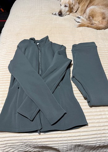 Oysho Extra Warm Takim Koyu Gri İkili Spor Takim Rahat Ve Sik