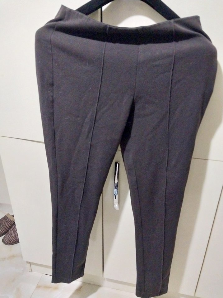 Kadın Kahverengi Dar Kesim Kumaş Pantolon - Görsel 2