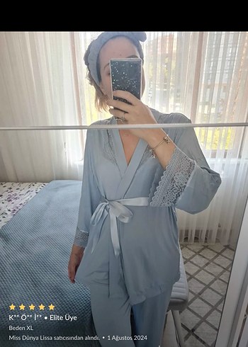 Mavi Hamile ve Emzirme Pijama Takımı - Görsel 3