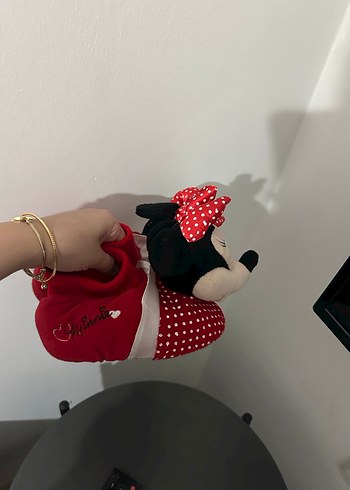 Kız Çocuk Kırmızı Fiyonklu Sıcak Ev pandufu - Görsel 2