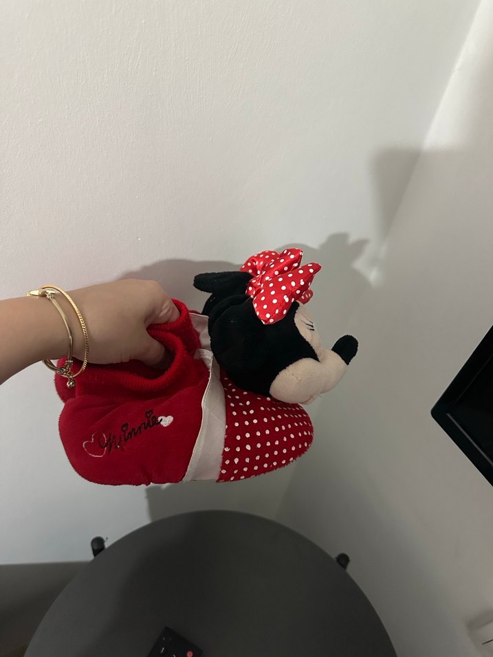 Kız Çocuk Kırmızı Fiyonklu Sıcak Ev pandufu - Görsel 2