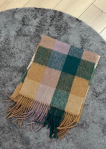 Kadın Çok Renkli Örgü Yün Şal - Görsel 2