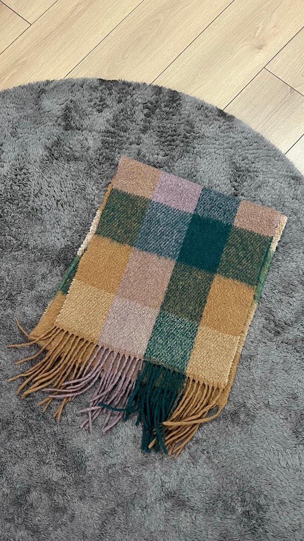 Kadın Çok Renkli Örgü Yün Şal - Görsel 2