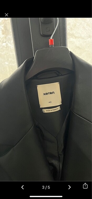 l Beden Deri blazer ceket