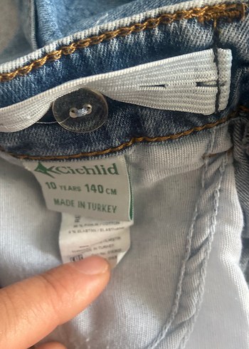 Yeşil Baskılı Kız Tişörtü, Kısa Kollu, Denim Kuşaklı - Görsel 7