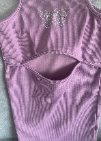 Kızlar için Mor Kelebek Detaylı Atlet - Görsel 2