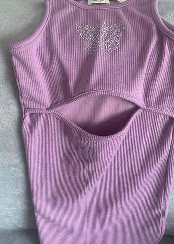 Kızlar için Mor Kelebek Detaylı Atlet - Görsel 3