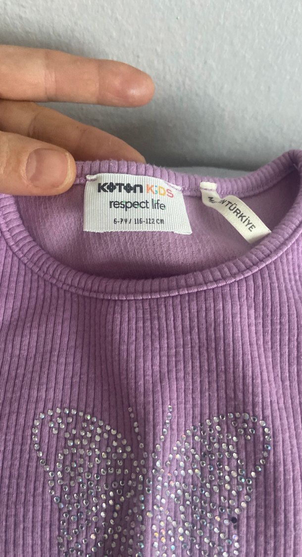 Kızlar için Mor Kelebek Detaylı Atlet - Görsel 4