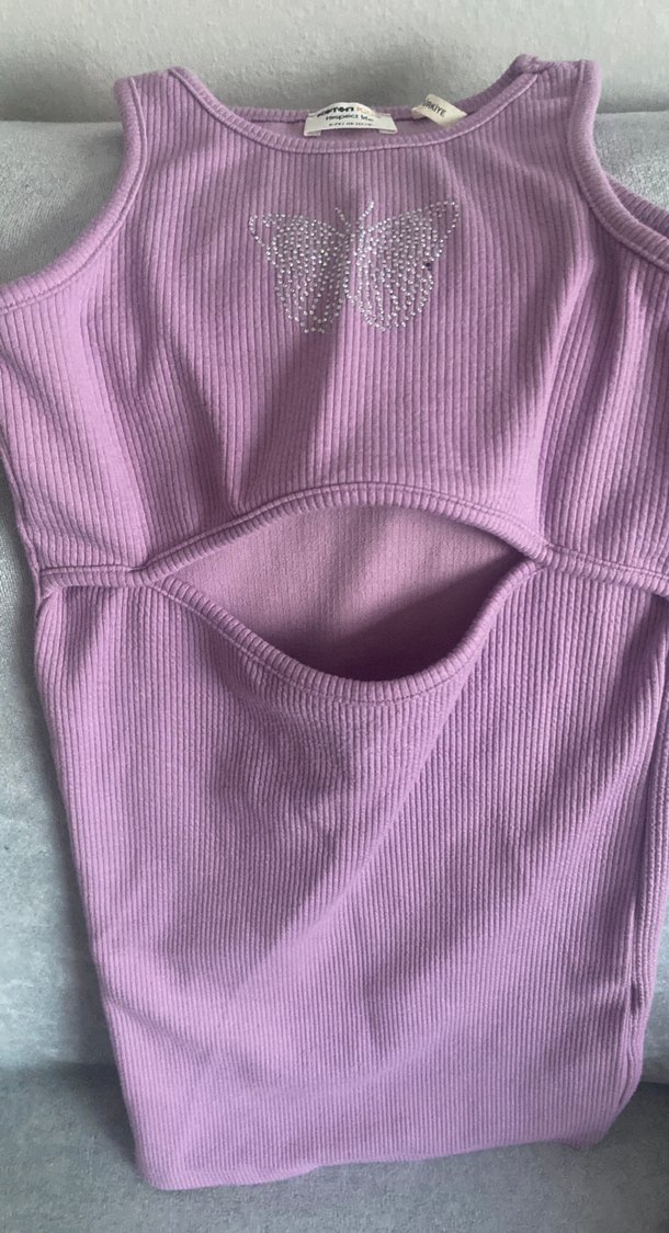 Kızlar için Mor Kelebek Detaylı Atlet - Görsel 2