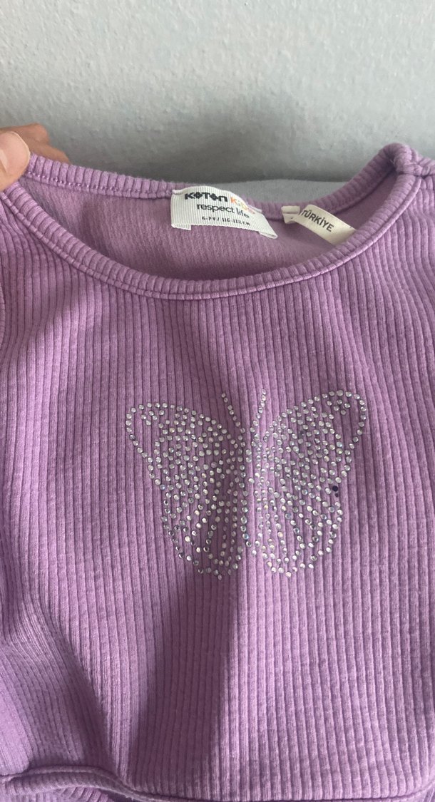 Kızlar için Mor Kelebek Detaylı Atlet - Görsel 5