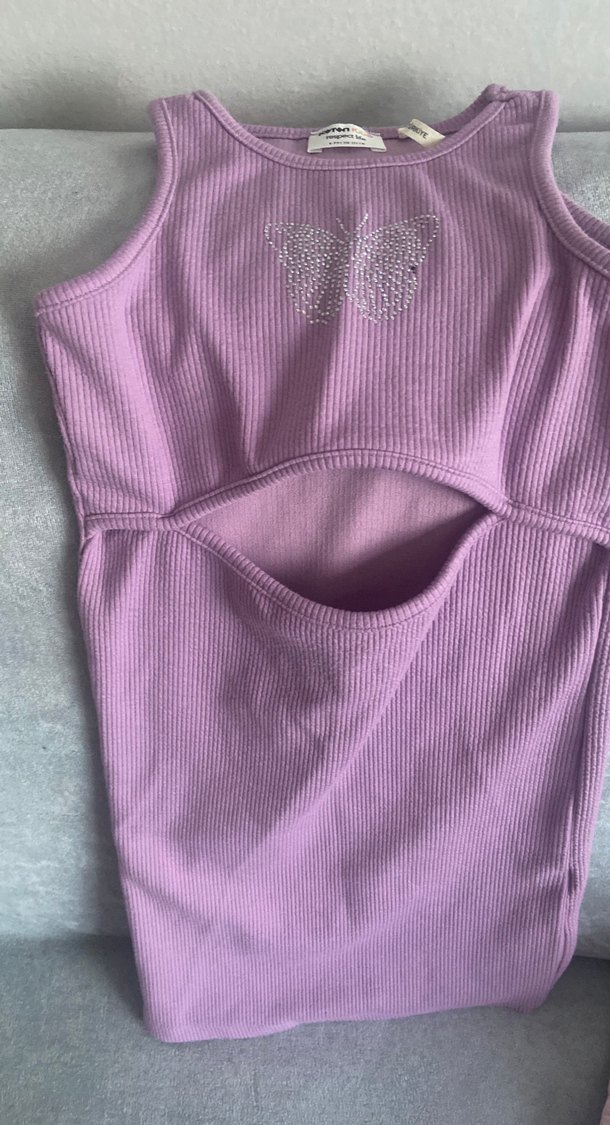 Kızlar için Mor Kelebek Detaylı Atlet - Görsel 3