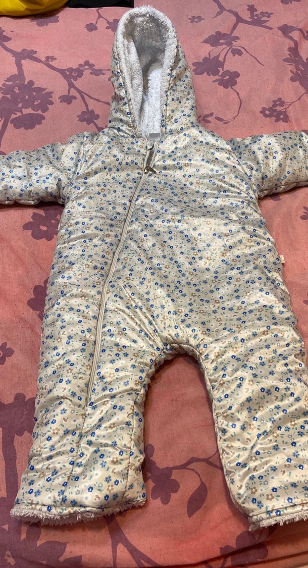 Kız Bebek Fermuarlı Desenli Kar Tulumu - Görsel 2