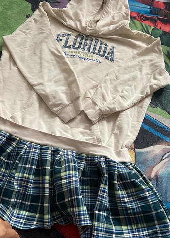 Kızlar için beyaz pamuklu uzun kollu tişört - Görsel 3