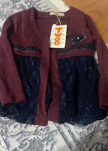 Bordo Nakışlı Triko Bolero - Görsel 3