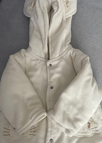 Beyaz Kürklü bebek Montu Kapüşonlu - Görsel 2