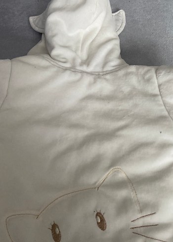 Beyaz Kürklü bebek Montu Kapüşonlu - Görsel 8