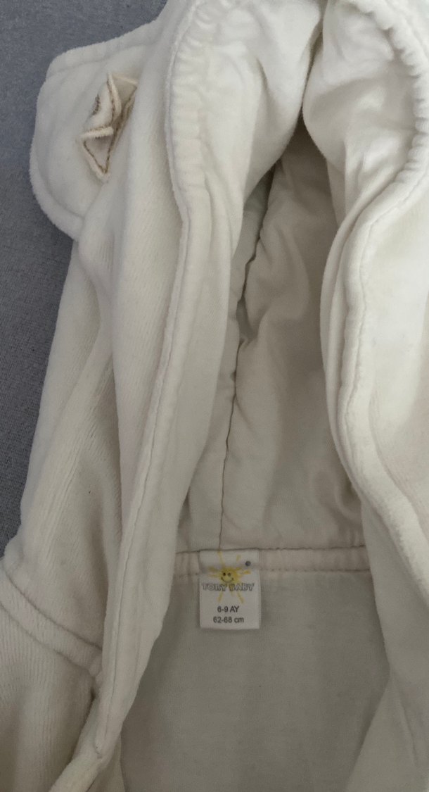 Beyaz Kürklü bebek Montu Kapüşonlu - Görsel 4