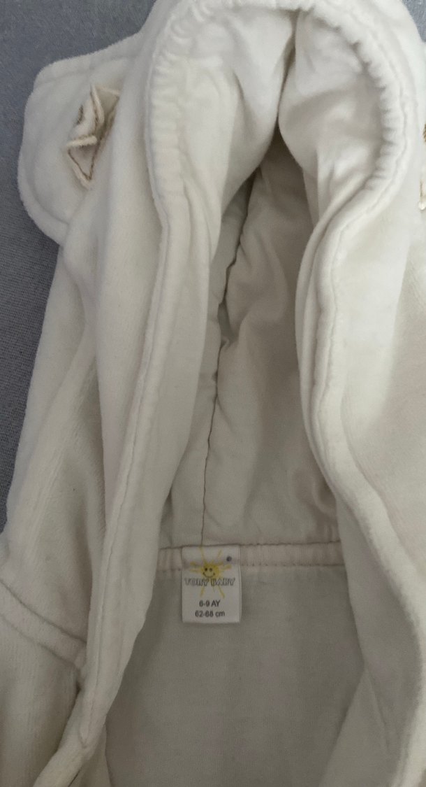 Beyaz Kürklü bebek Montu Kapüşonlu - Görsel 5