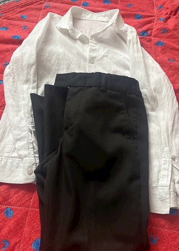 Beyaz Uzun Kollu Gömlek ve Siyah Pantolon Takım - Görsel 3