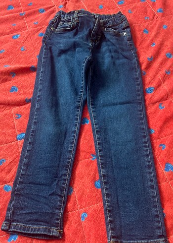 Düğmeli Mavi Erkek Çocuk Denim Pantolon - Görsel 2