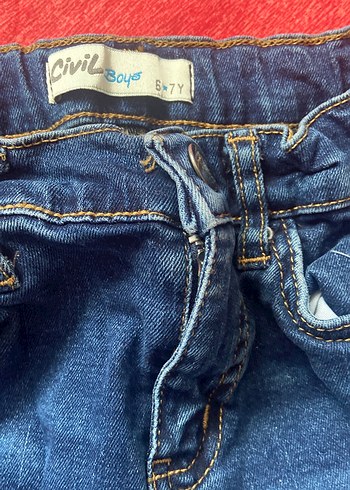 Düğmeli Mavi Erkek Çocuk Denim Pantolon - Görsel 4