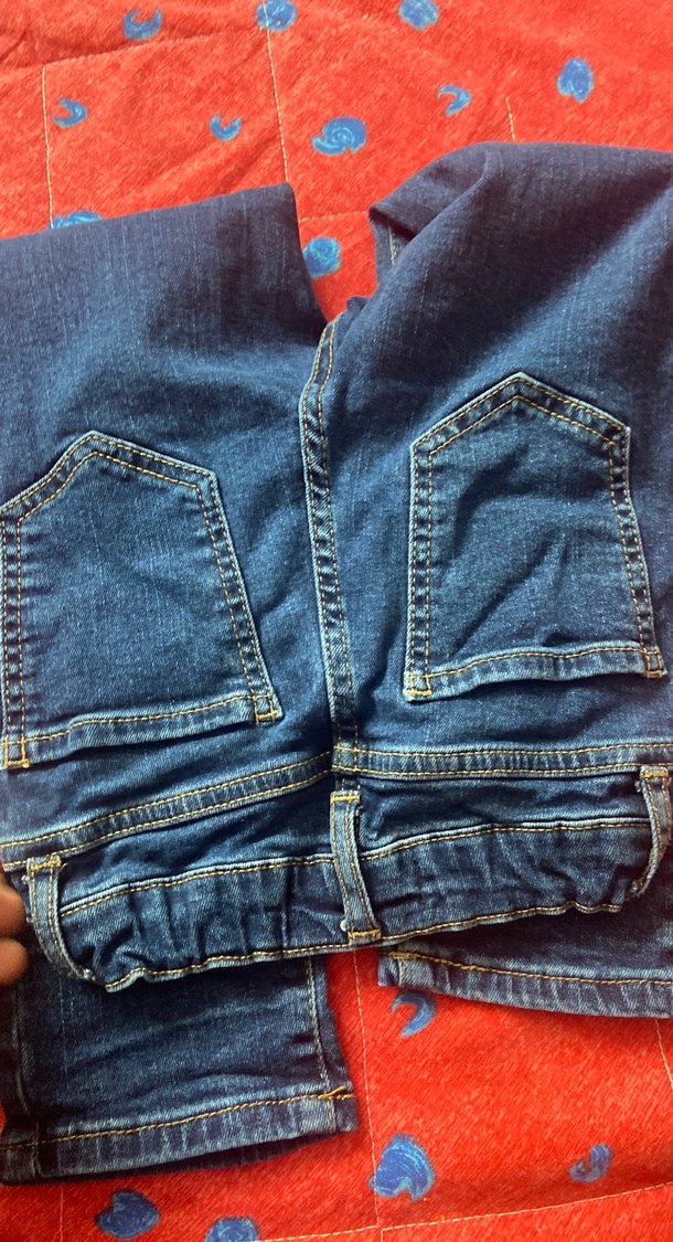 Düğmeli Mavi Erkek Çocuk Denim Pantolon - Görsel 5