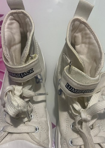 Beyaz Kadın Spor Ayakkabı Wedge Topuklu - Görsel 5